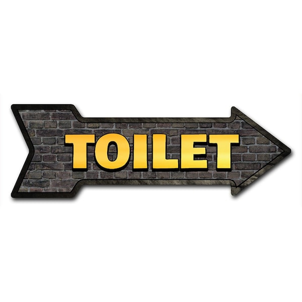 Toilet Arrow Decal Funny Home Decor 24in Wide